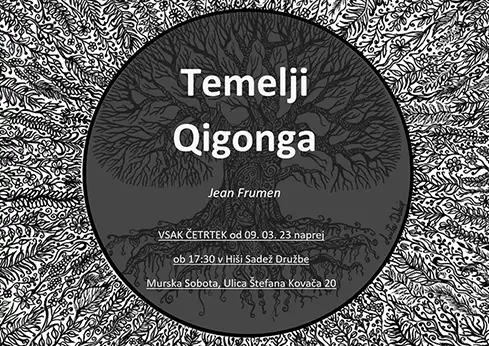 Vabilo na dogodek. Zapis prikazan pred drevesom življenja.